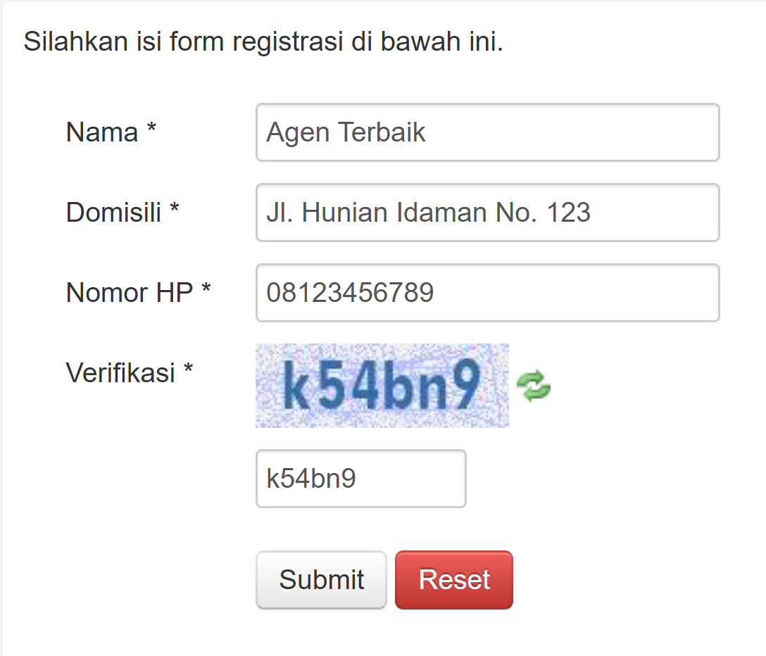 Konfirmasi Pendaftaran Agen Pulsa
