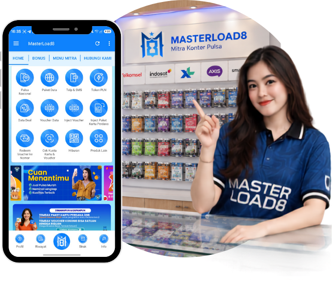 Masterload8 - Platform
Produk Digital untuk
Mitra Konter di Indonesia