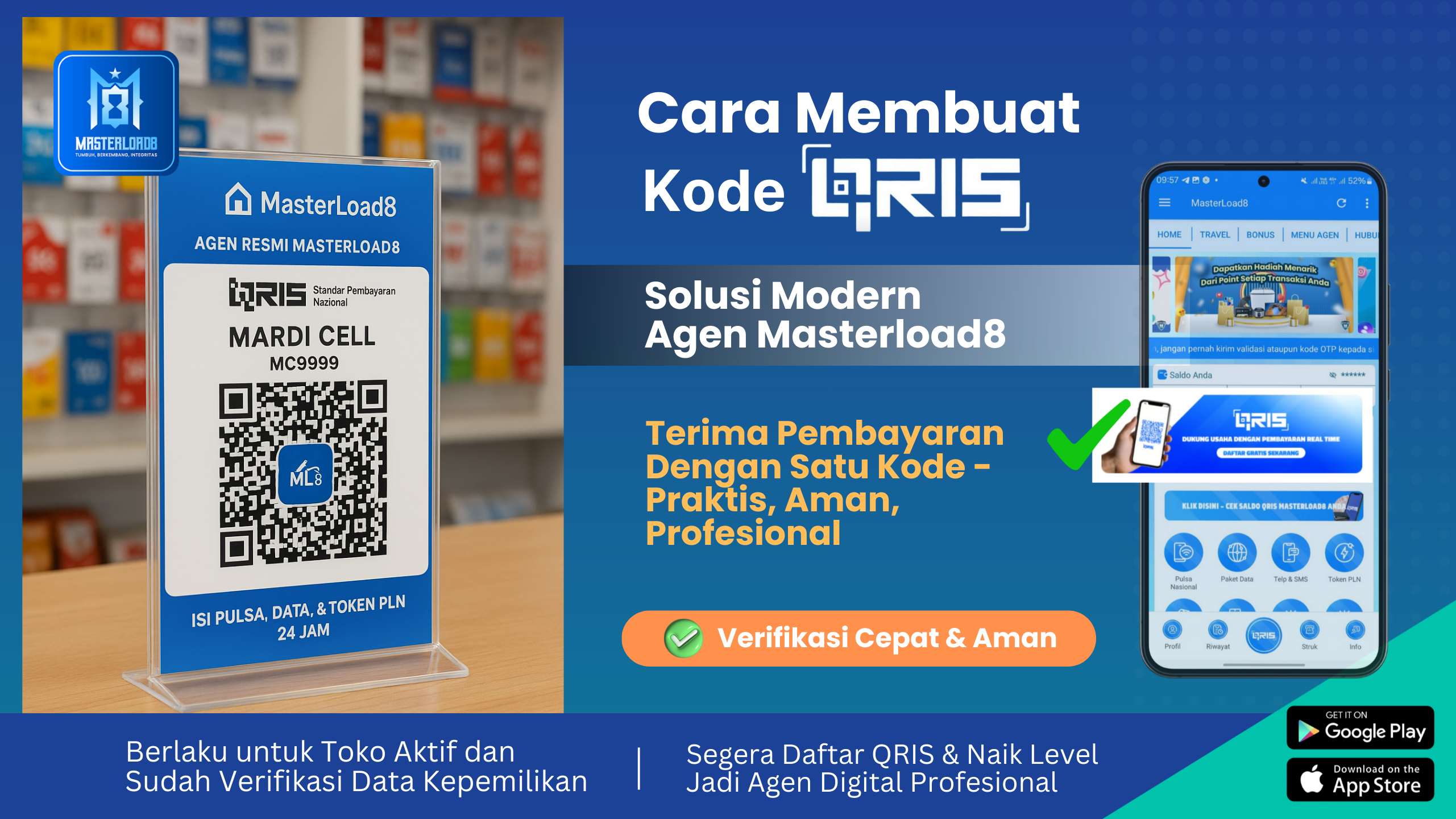 Cara Membuat Kode QRIS Agen MasterLoad8 untuk Menerima Pembayaran Pelanggan