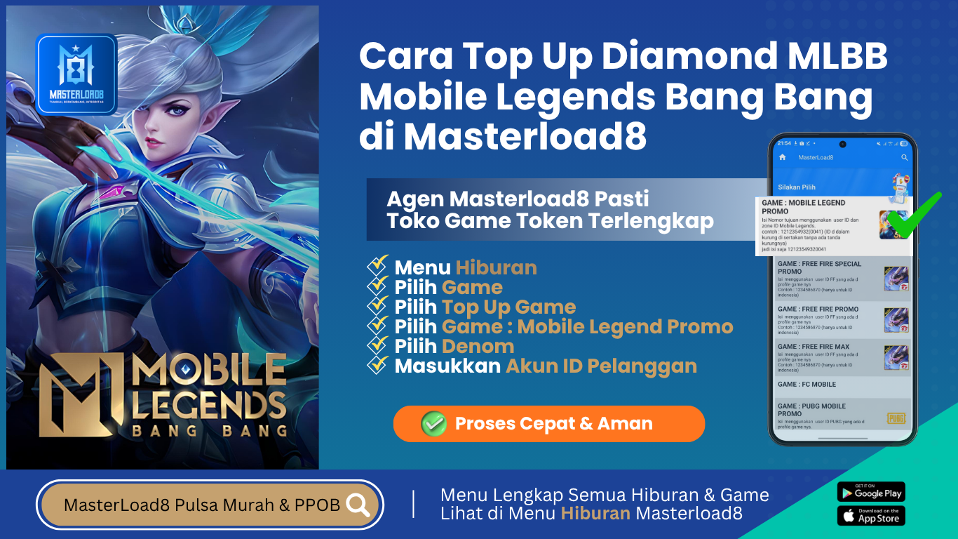 Cara Top Up Mobile Legends (MLBB) Diamond Termurah 2025 via Masterload8