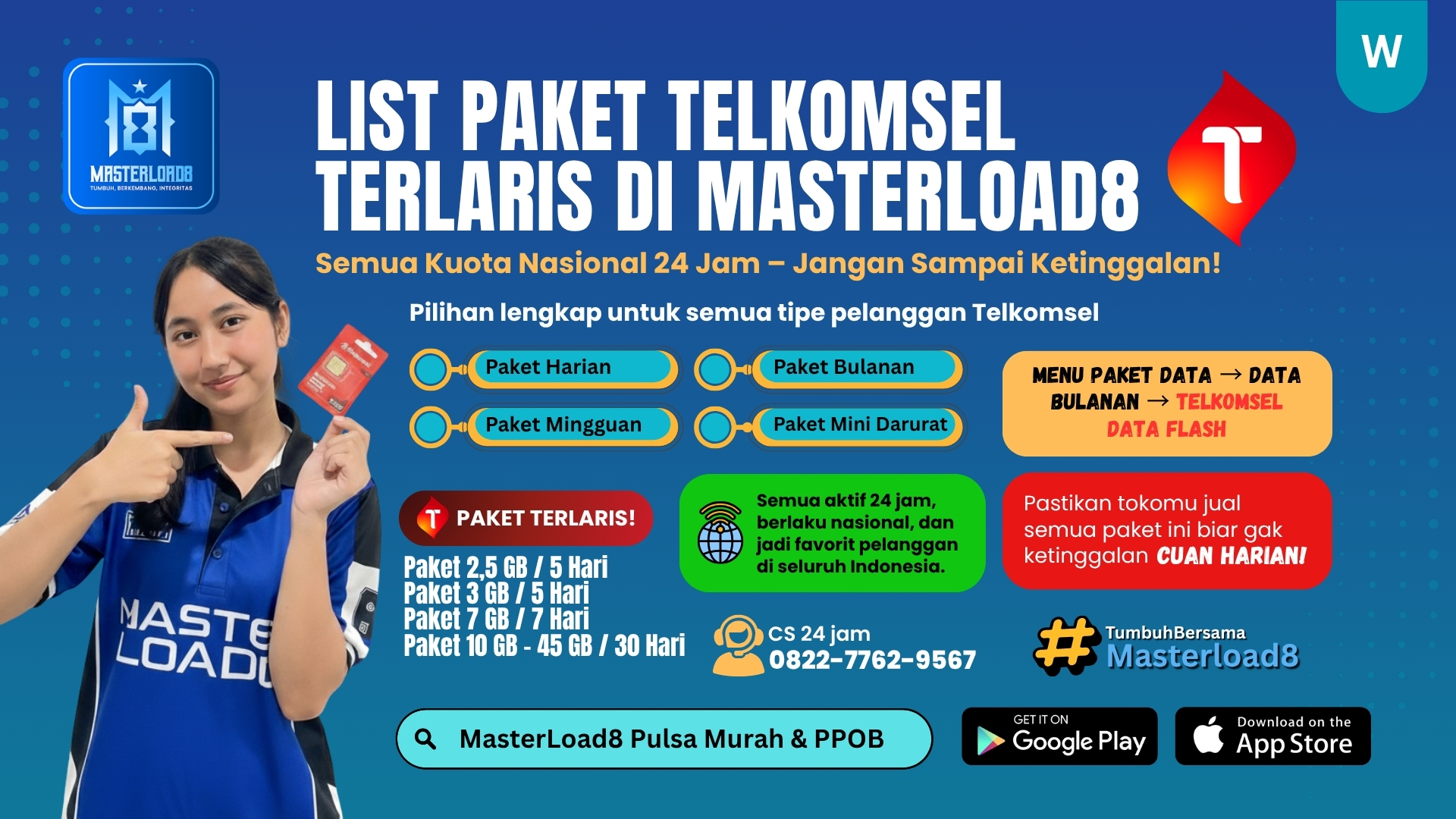 List Paket Telkomsel Terlaris di MasterLoad8 – Semua Kuota Nasional 24 Jam, Jangan Sampai Ketinggalan! [Update 2025]