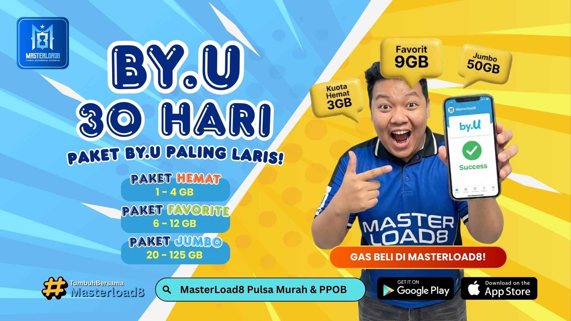Paket Data by.U 30 Hari Jadi Favorit? Stok Banyak di MasterLoad8 Seperti Stok Sendiri, Jual Sekarang!