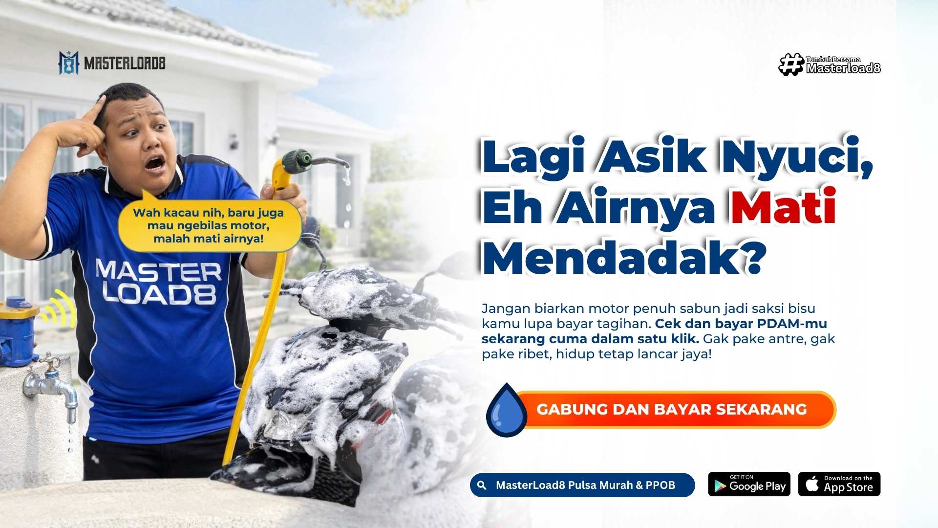 Jangan Sampai Air Mati Mendadak! Bayar Tagihan PDAM Bulanan Lebih Praktis di MasterLoad8