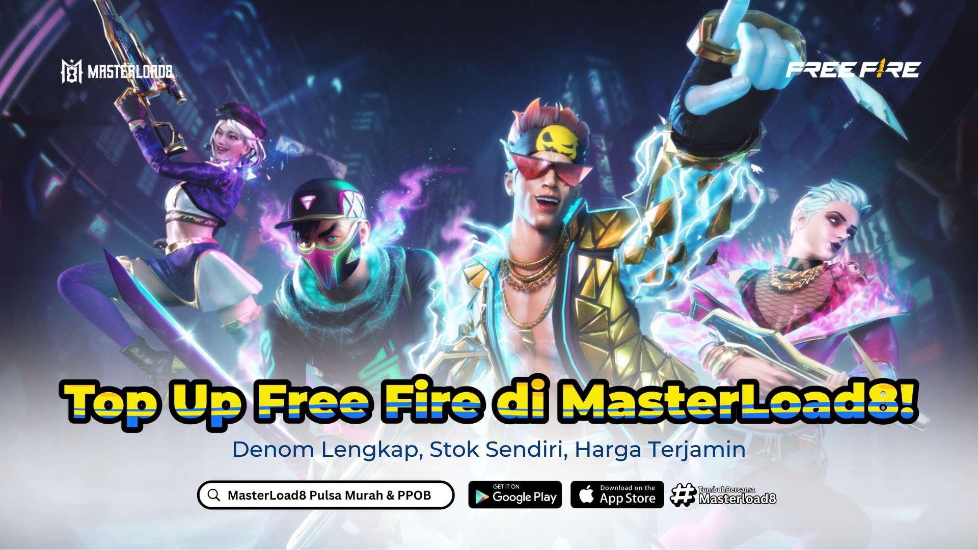 Top Up Free Fire di MasterLoad8: Denom Lengkap, Stok Sendiri, Harga Terjamin