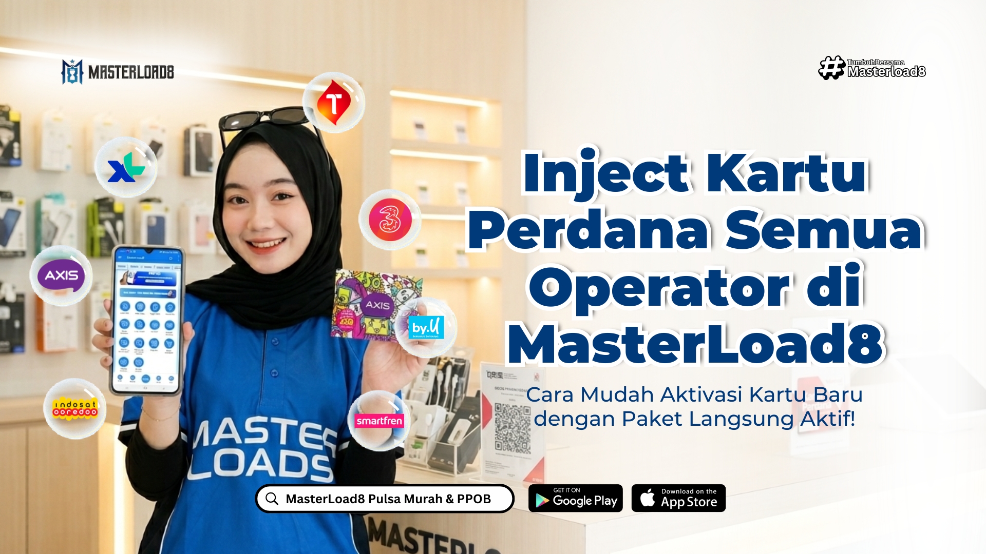 Inject Kartu Perdana Semua Operator di MasterLoad8: XL, AXIS, Telkomsel, Indosat, Tri, Smartfren, By.U