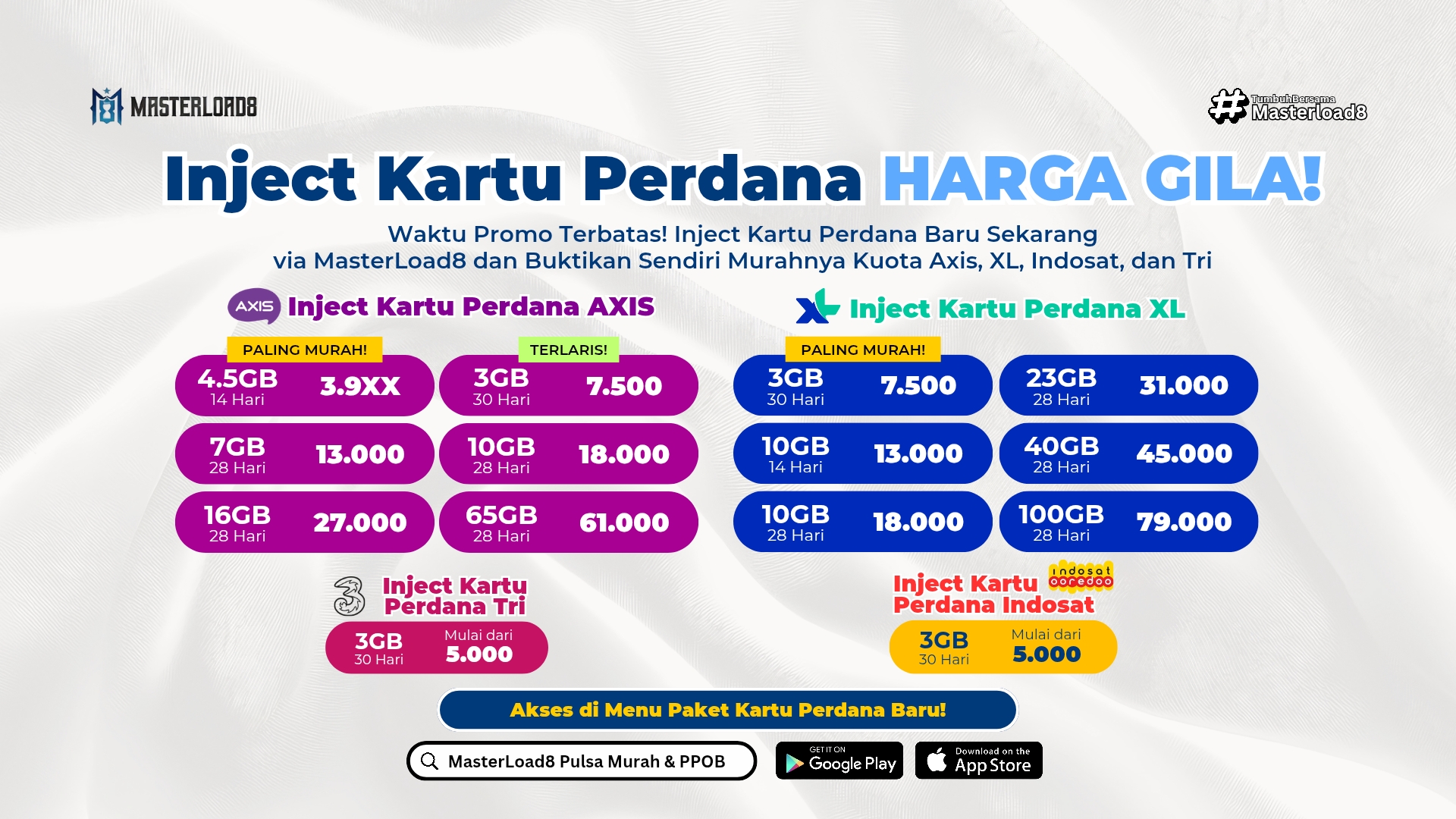 Inject Kartu Perdana Harga GILA!
