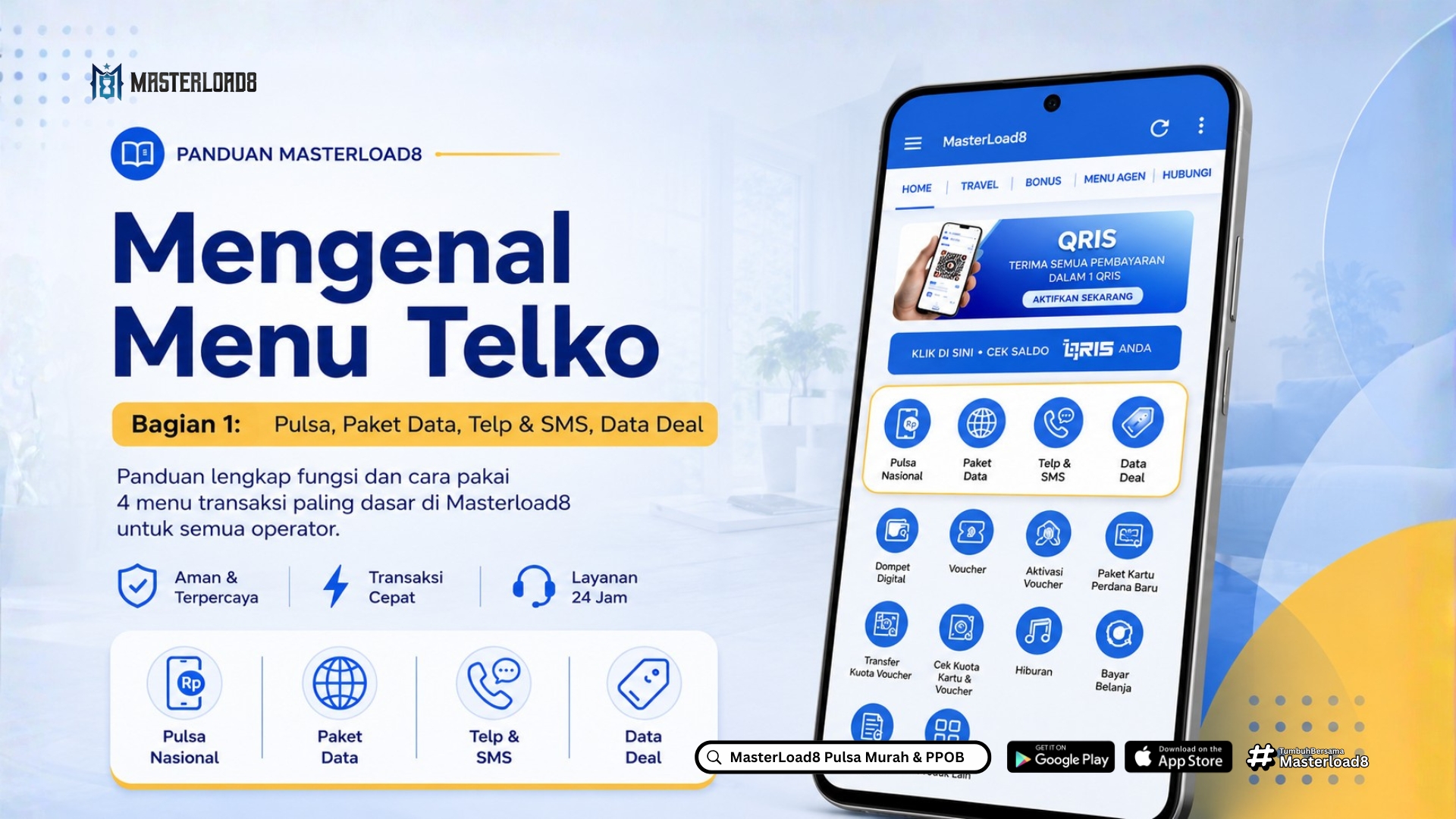 Mengenal Menu Telko di Masterload8 (Bagian 1) - Pulsa, Paket Data, Telp & SMS, Data Deal