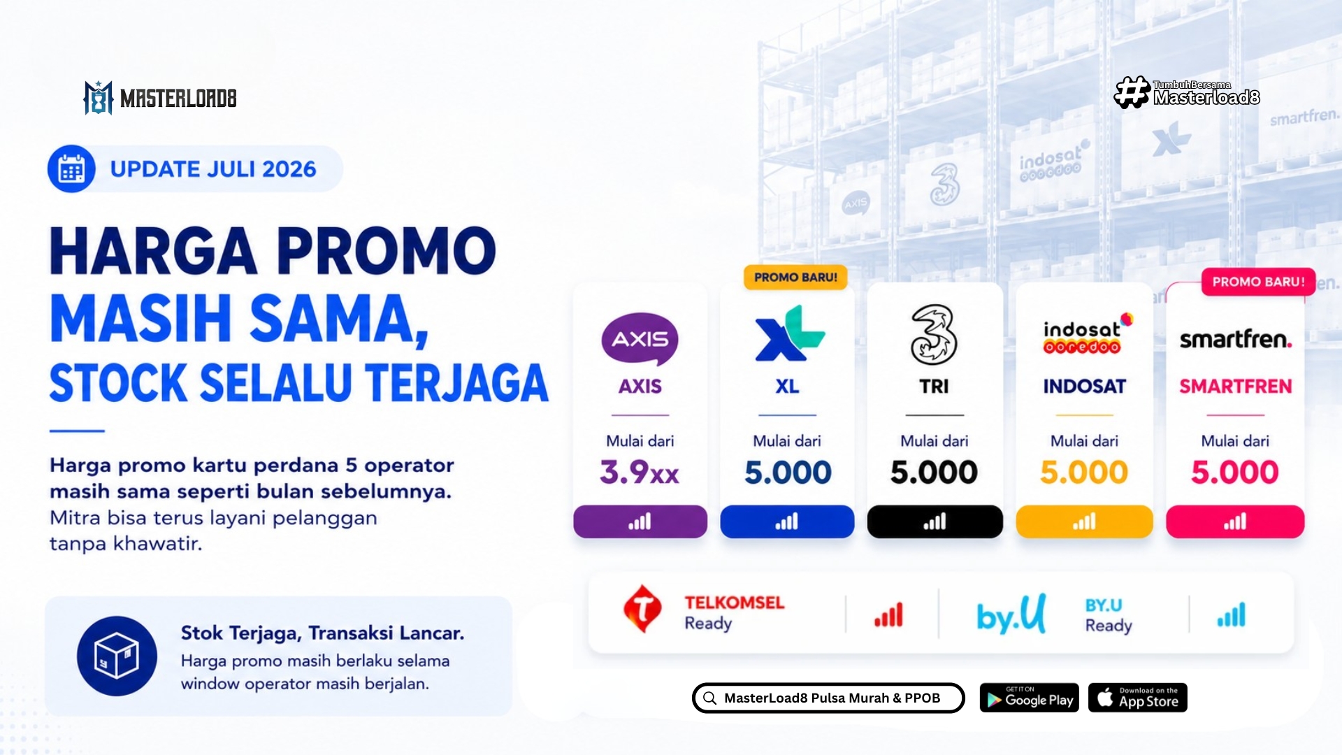 Harga Promo Kartu Perdana Masih Berlaku di Masterload8, Update Juli 2026
