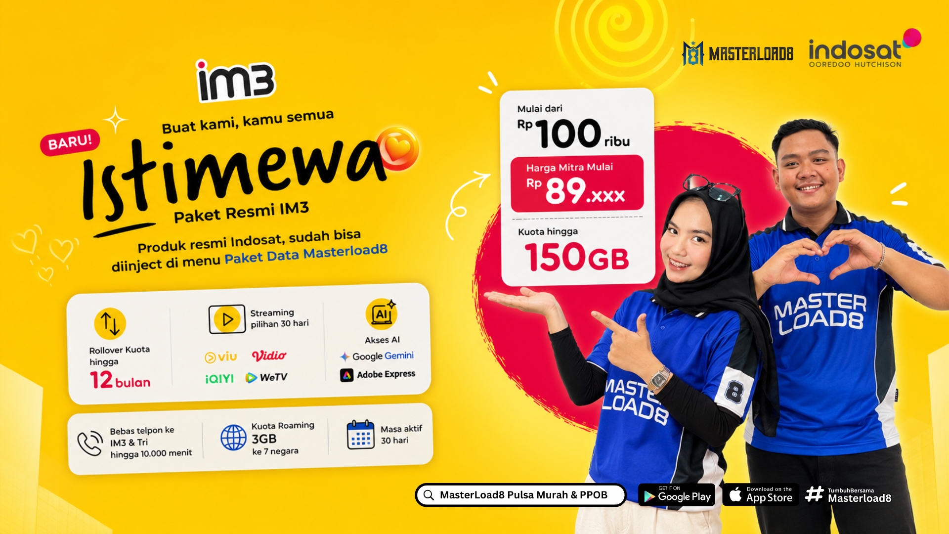 Baru Paket Data Indosat  ISTIMEWA IM3 Resmi, Cek Harga Customer dan Cara Inject di Masterload8