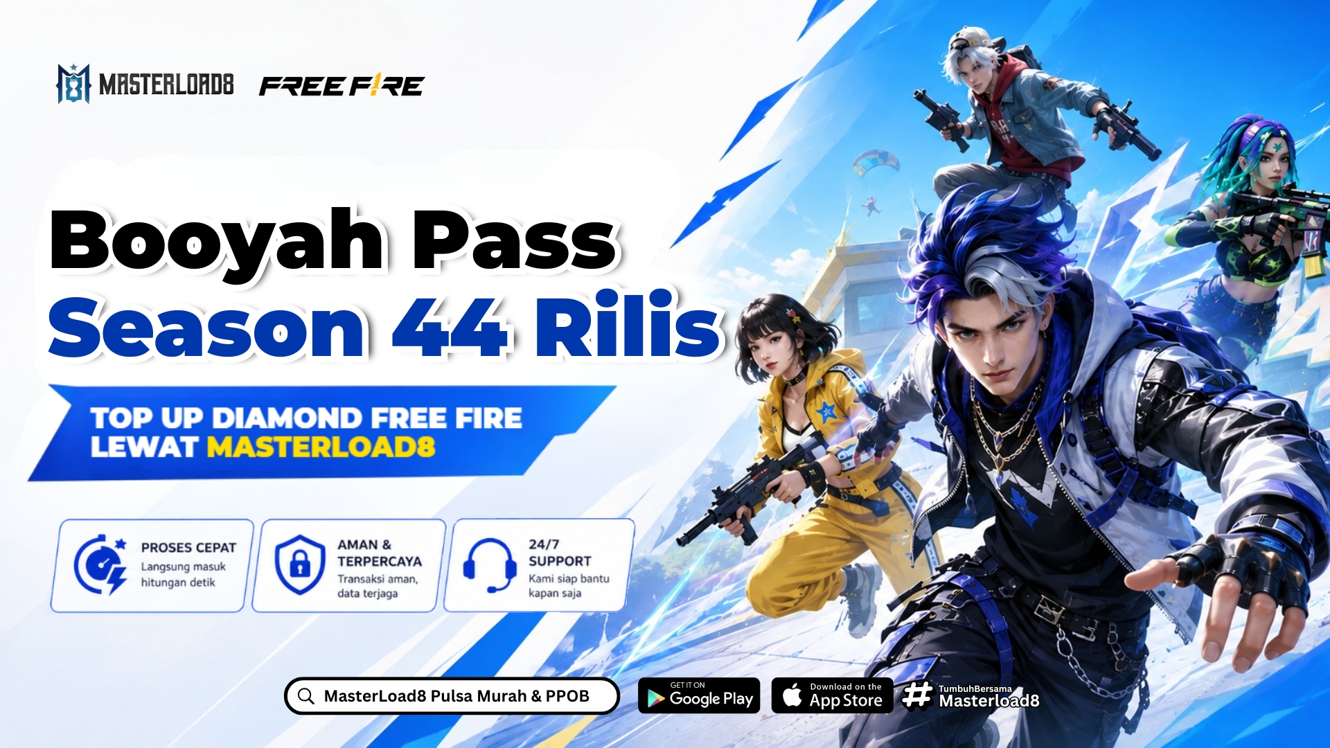 Booyah Pass Season 44 Rilis, Yuk Top Up Diamond Free Fire Lewat Masterload8
