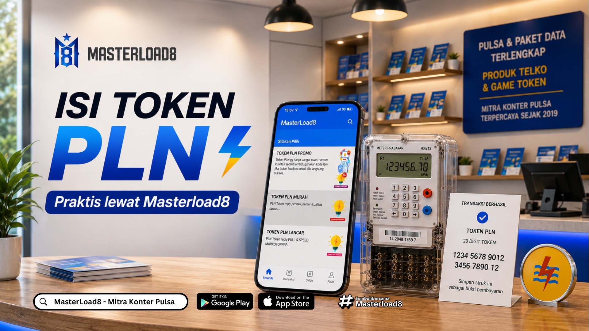 Isi Token Listrik PLN Prabayar Lewat Aplikasi, Proses Cepat | Masterload8