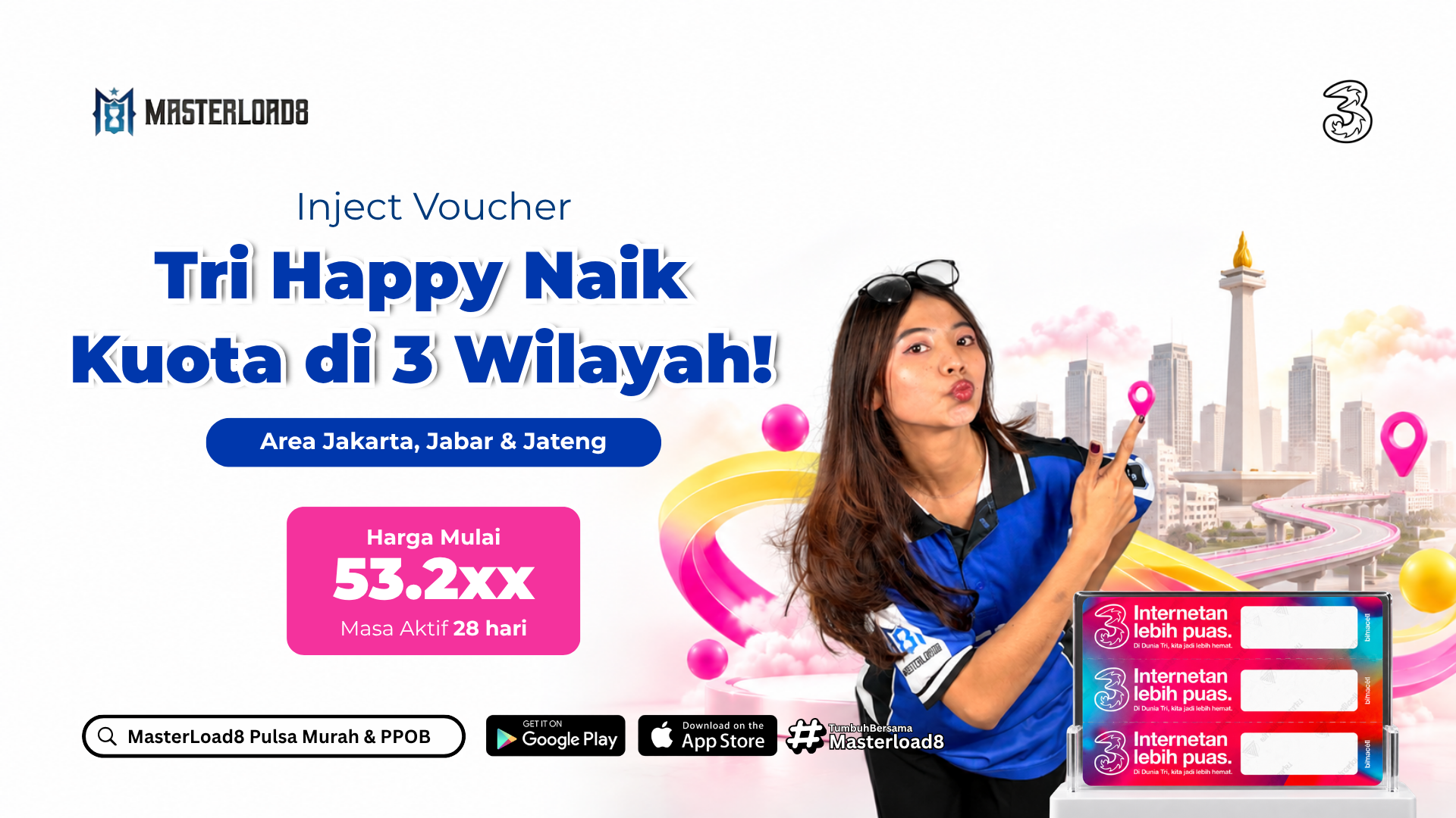 Inject Voucher Tri Happy Naik Kuota di Jakarta, Jabar, dan Jateng, Ini yang Wajib Diketahui Mitra