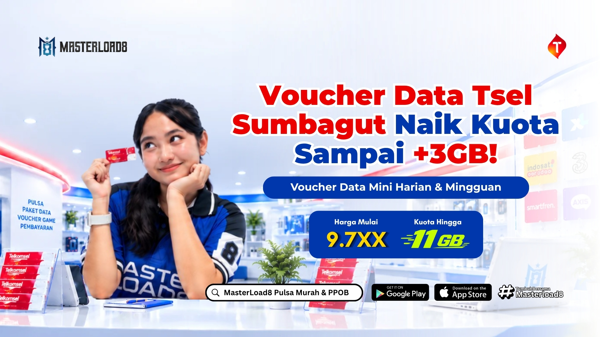 Voucher Data Telkomsel Sumbagut Naik Kuota, Paket 1 Hari Nambah Sampai 3GB