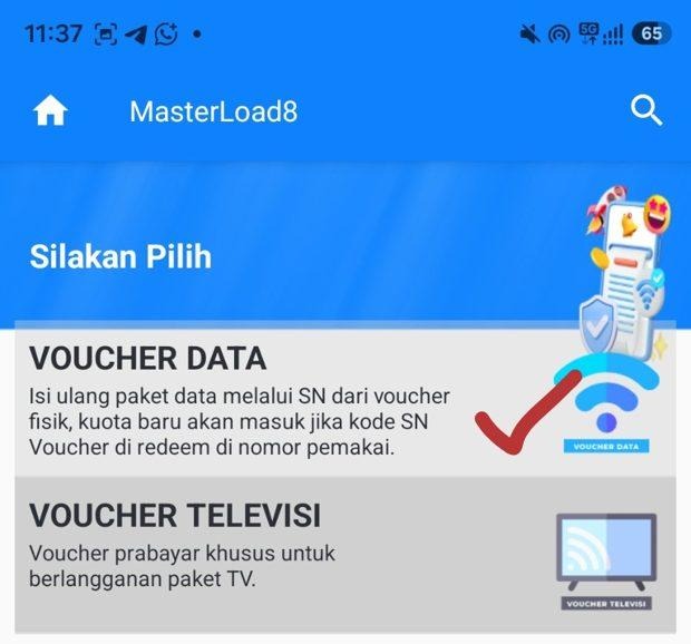 Pilih VOUCHER DATA